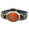 Islamic Bracelet with Leather & Agate Stone with Ya Aba Saleh Calligraphy