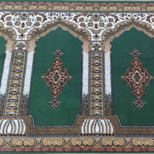 Islamic Mosque Carpet Green Color - Premium Masjid Floor Covering, 5 Meters