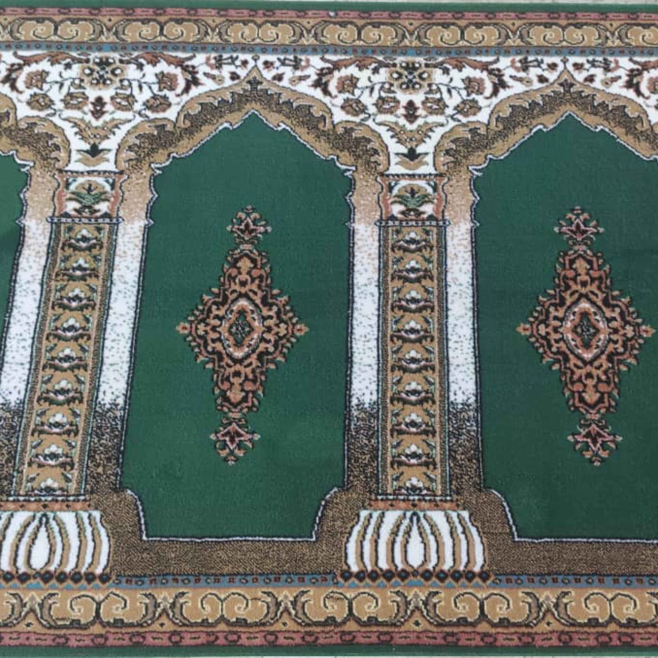 Islamic Mosque Carpet Green Color – Premium Masjid Floor Covering, 5 Meters