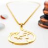 Islamic Steel Necklace for Women with Ya Hussain Calligraphy Pendant