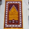 Islamic Velvet Prayer Rug Padded Sajadah Janamaz Brick Red