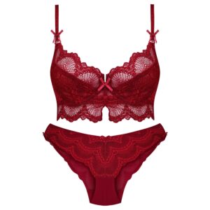 Lingerie Set Lace Bra & Thong Guipure for Women