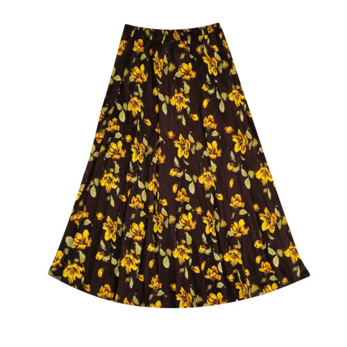 Long Cotton A Line Skirt for Women with Floral Design