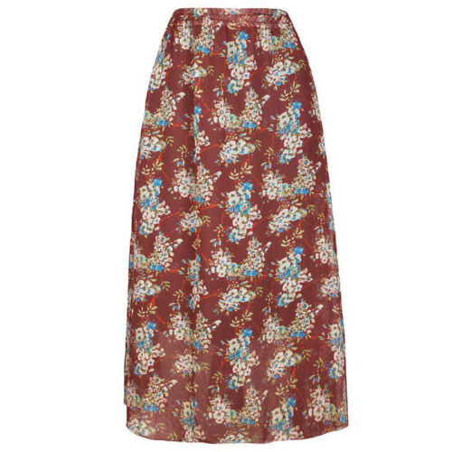 Long A Line Skirt for Women with Floral Design