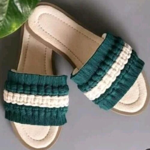 Macrame Boho Chic Slippers for Women Model Flat