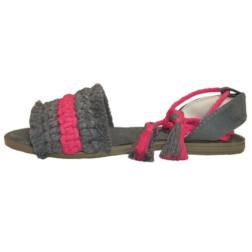 Macrame Sling Back Flat Sandals Handmade with Boho Design