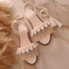 Macrame Sling Back Sandals Handmade Model Turquoise