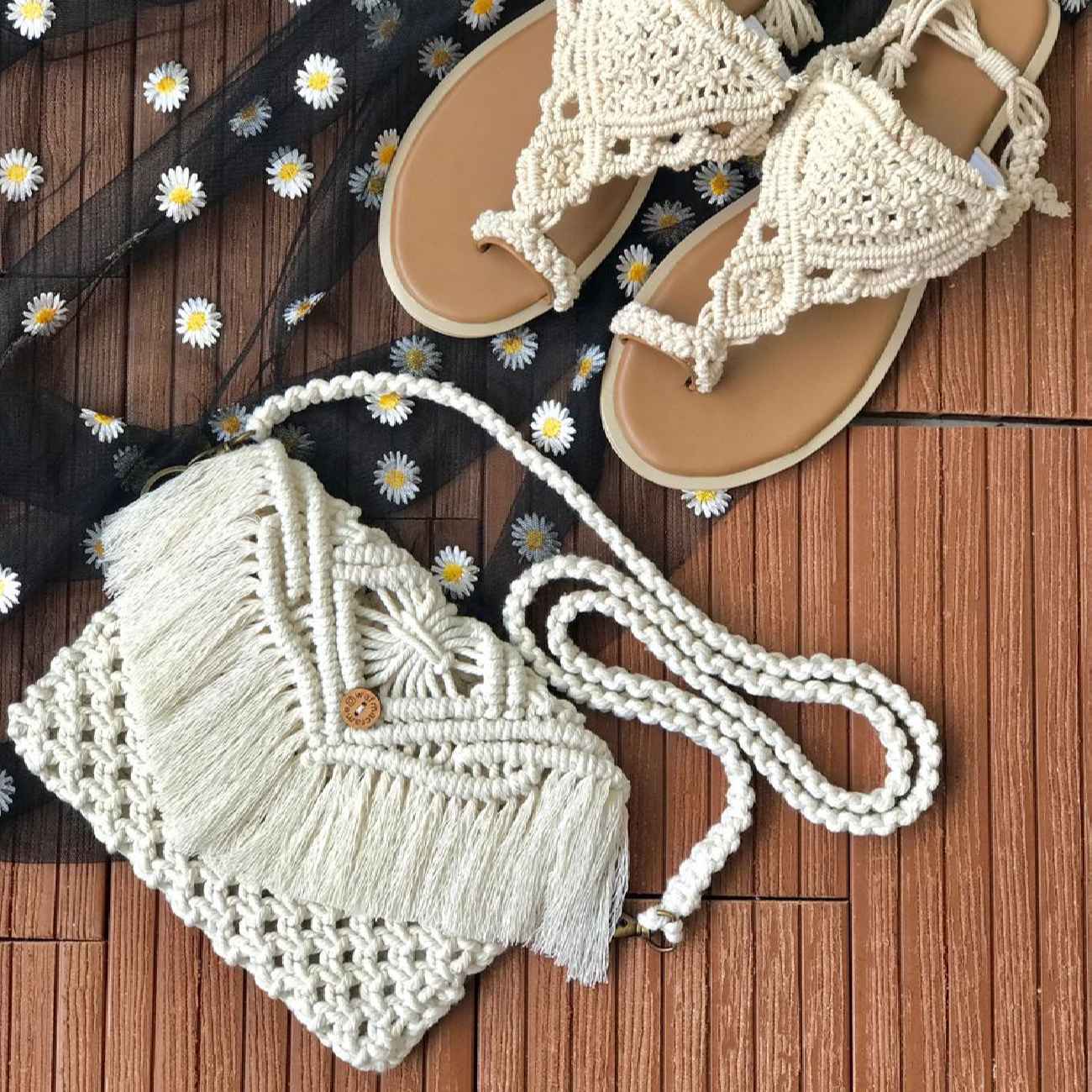 Macrame Sling Bag Handwoven for Women Model Refah