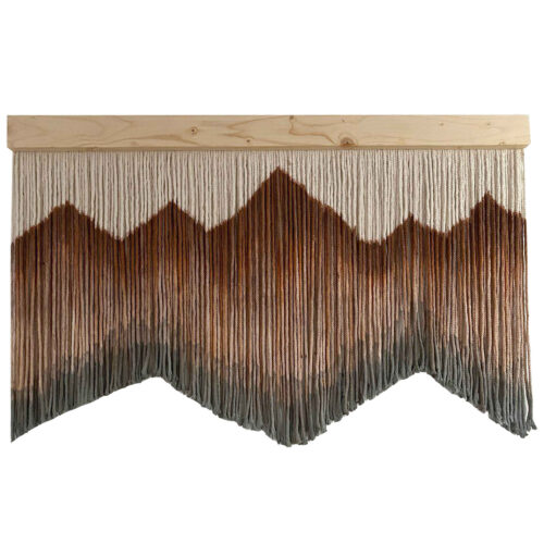 Handmade Cotton Macramé Wall Hanging Tapestry, Boho Mountain Wall Decor