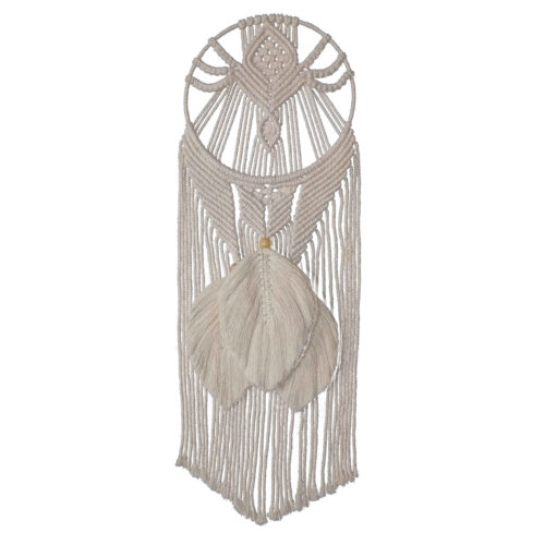 Handmade Cotton Macramé Wall Hanging Tapestry, Boho Nature Wall Decor