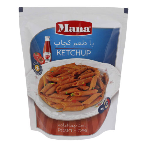 Mana Instant Pasta with Ketchup Flavor, Tangy Quick-Cook Pasta Ready in Minutes – 145g, Pack of 20