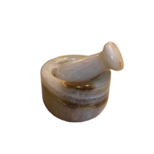 Marble Mortar & Pestle Set for Saffron & Spice Blending Model Afshin