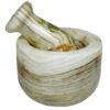 Marble Mortar & Pestle Set for Saffron & Spice Blending Model Karen