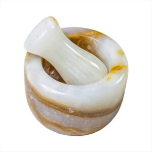 Marble Mortar & Pestle Set for Saffron & Spice Blending Model Rasa