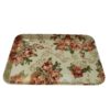 Durable Melamine Serving Tray - Rectangular Floral Cream Casual Tray