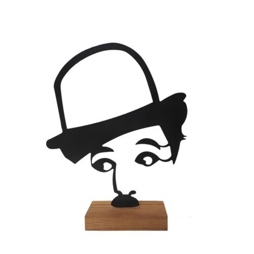 Metal Minimalist Figurine Sculpture Artwork Charlie Chaplin