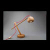 Minimalist Adjustable Wooden Desk Lamp – Round Head, Red Cord