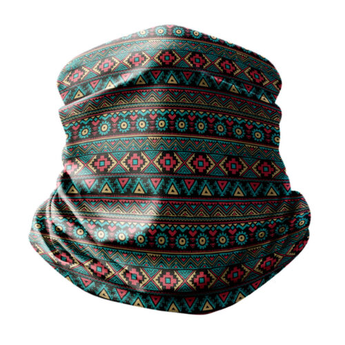Multifunctional Sports Tube Scarf with Geometric Design