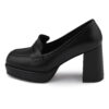 Natural Leather Loafers High Heels Shoes for Women