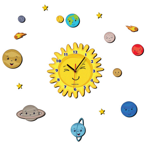 Wooden Nursery Wall Clock with Little Sun Design and Silent Movement – Playful Decor for Children’s Rooms