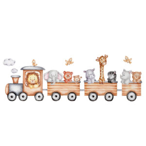 Nursery Wall Sticker for Baby’s Room Model Animal Train