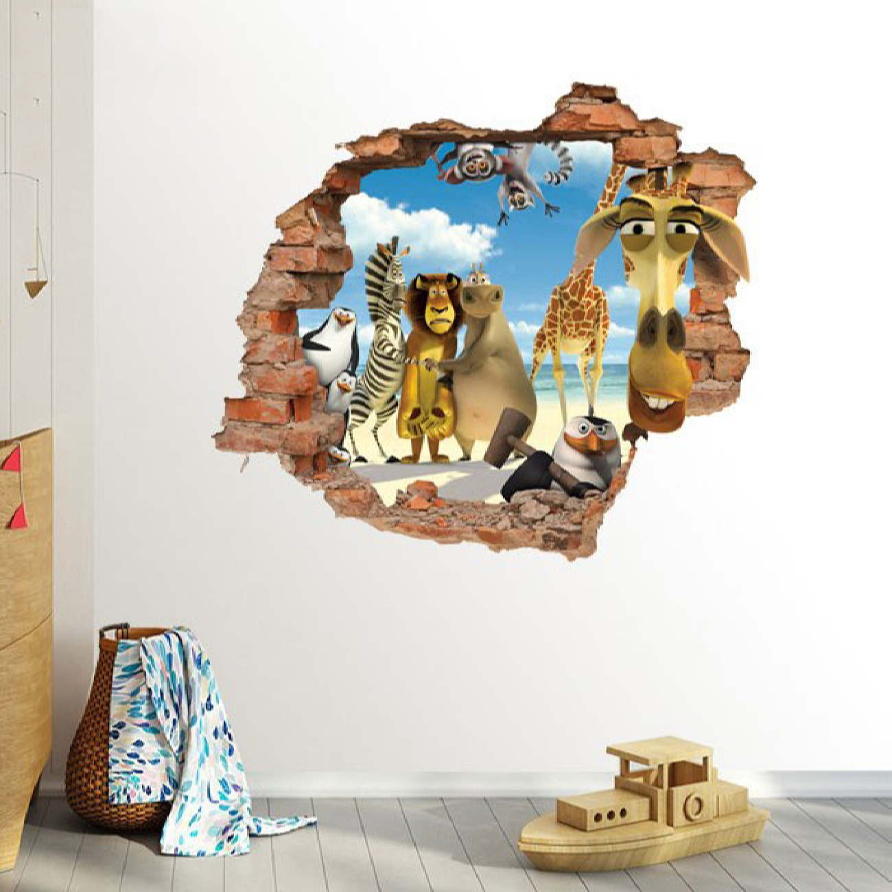 Nursery 3D Wall Sticker for Baby’s Room Model Madagascar