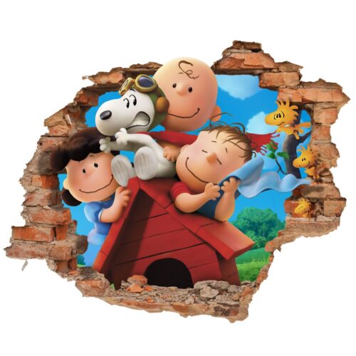 3D Snoopy & Friends Wall Sticker for Nursery – Cute Cartoon Design