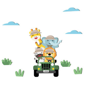 Nursery Wall Sticker for Baby’s Room Model Animal Car