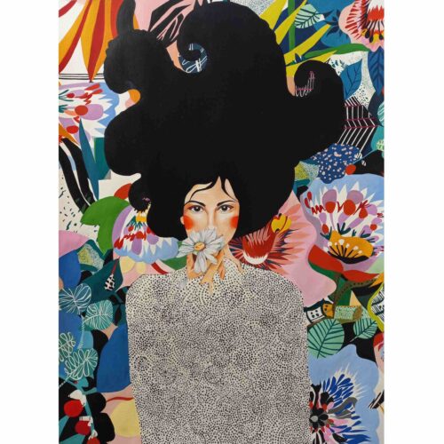 Original Colored Pencil & Acrylic Drawing