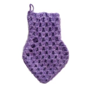 Persian 100% Silk Bath Mitt Traditional Crochet Shower Mitt Purple