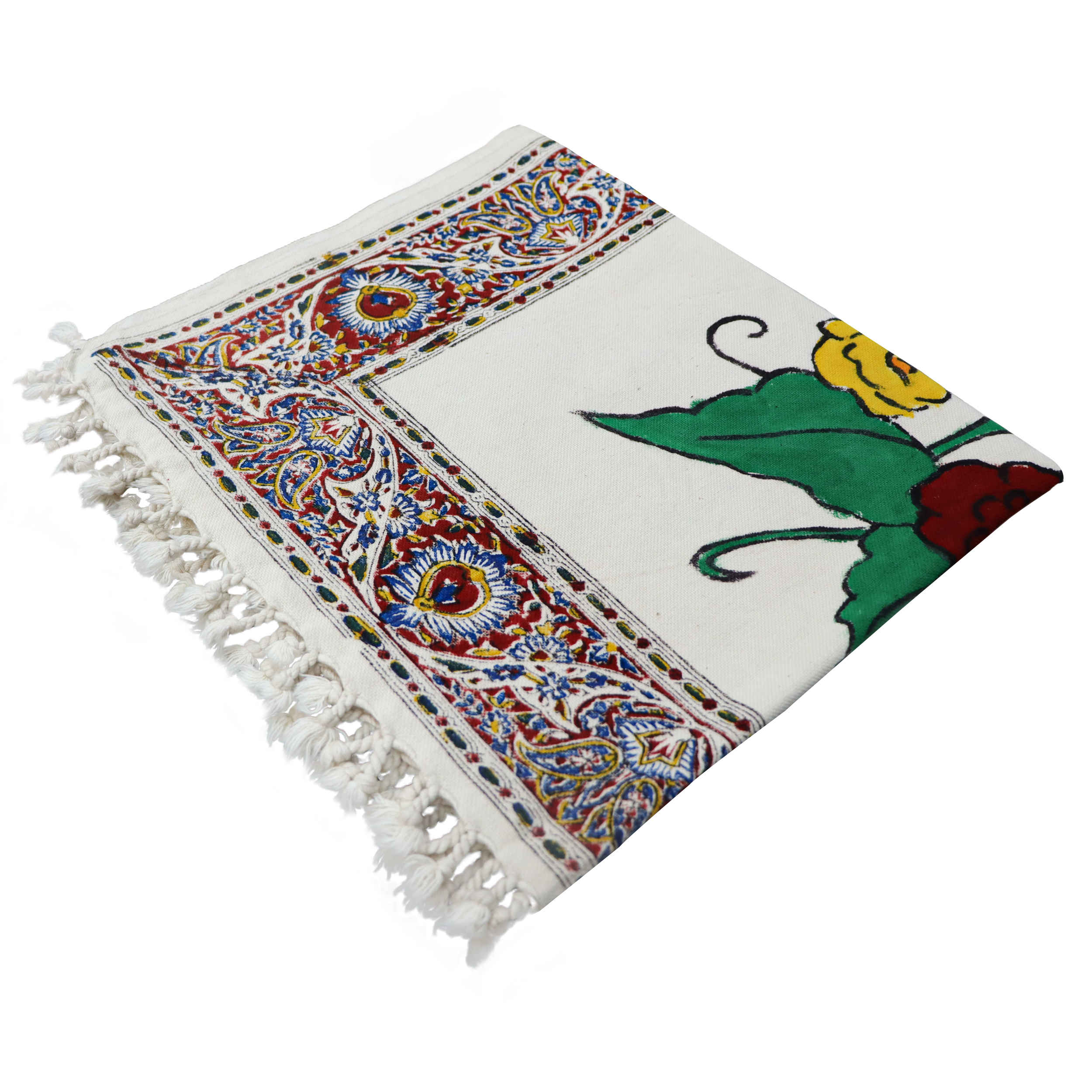 Persian Block Print Prayer Mat Kalamkari Janamaz Sajadah Birds & Flowers