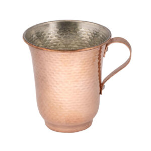 Persian Copper Cup – Handcrafted with Handle for Cold Drinks – Hammered Reza