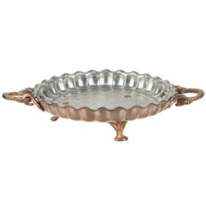 Persian Copper Footed Serving Tray – Traditional Hammered Model Alizeh