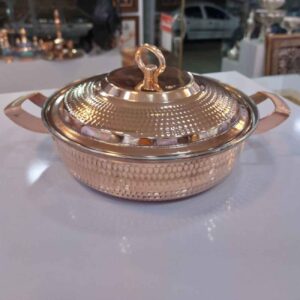 Persian Copper Sauté Pan – Hand-Hammered with Lid (Cyrus Model)