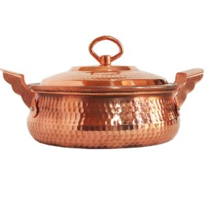 Persian Copper Sauté Pan – Hand-Hammered with Lid (Ashtad Model)