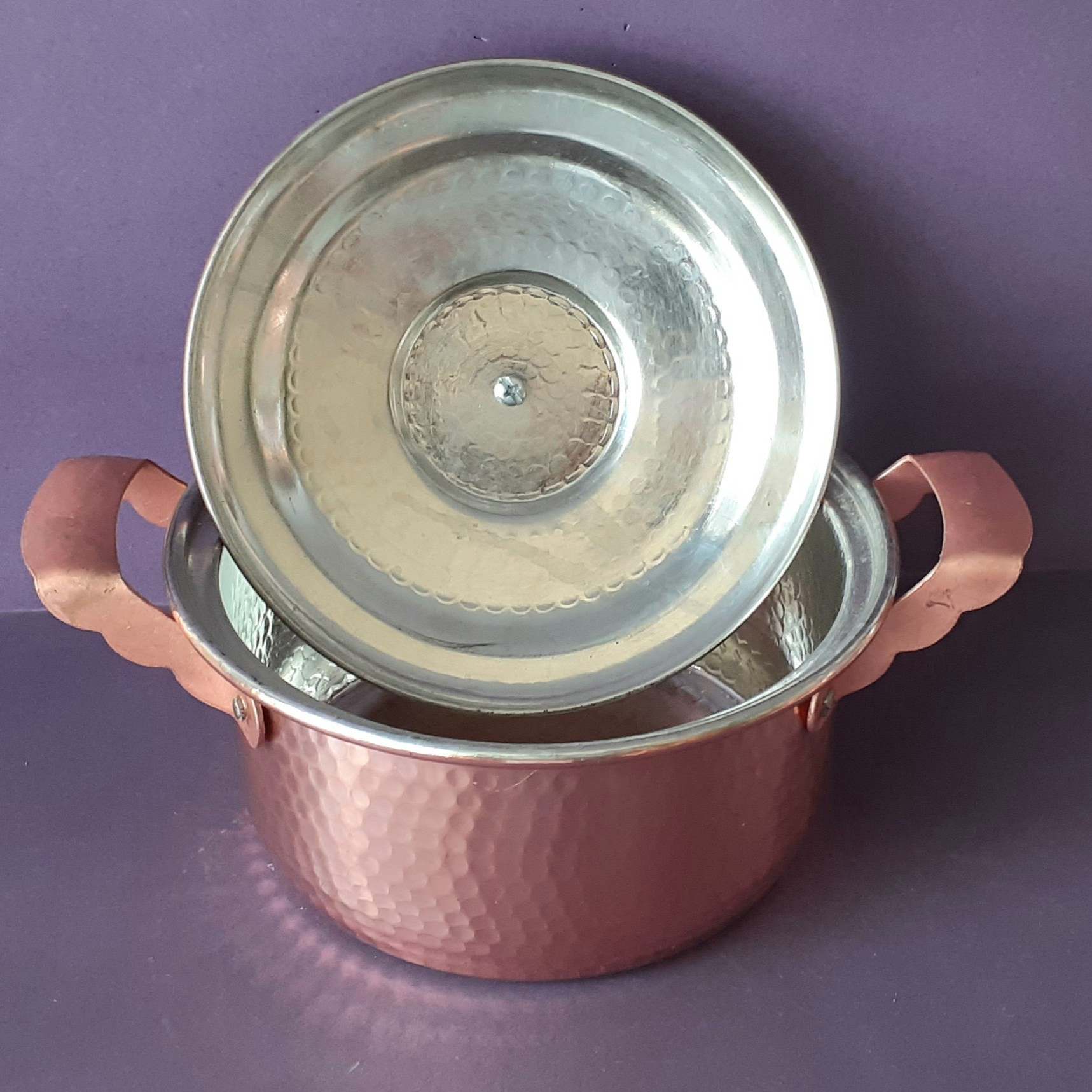 Persian Copper Cooking Pot – Traditional Hammered with Tin Lining, Taham