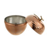 Handcrafted Persian Copper Sugar Bowl with Lid - Hammered Apple