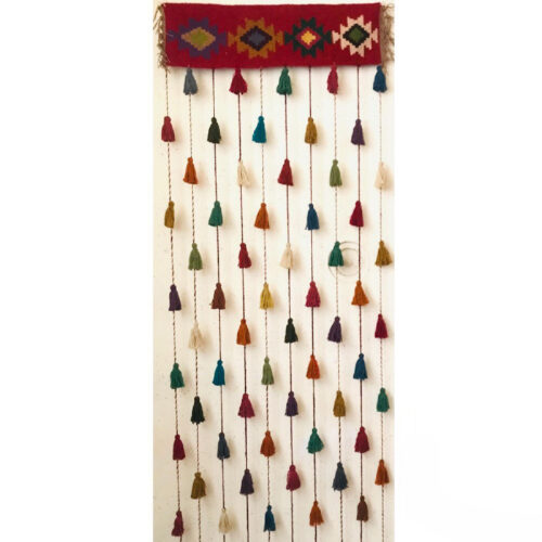 Persian Wool Kilim Tassel Wall Hanging Tapestry, Colorful Traditional Handwoven Wall Decor