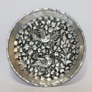 Persian Decorative Copper Wall Plate Hand Engraving in Gol o Morgh Design