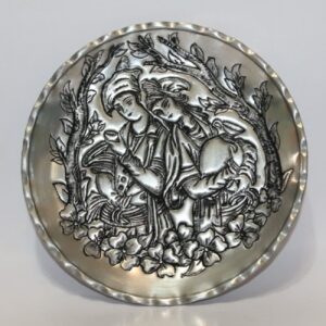 Persian Decorative Copper Wall Plate Hand Engraving in Layla & Majnun Design