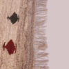 Authentic Handwoven Persian Minimalist Gabbeh Rug with Animal Motifs - Cream Wool