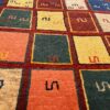Genuine Handwoven Persian Geometric Gabbeh Rug - Checkered Cream Wool