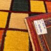 Genuine Handwoven Persian Geometric Gabbeh Rug - Checkered Cream Wool