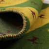 Genuine Handwoven Persian Striped Gabbeh Rug with Animal Motifs - Yellow Wool