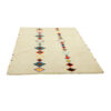Handwoven Persian Geometric Minimalist Gabbeh Rug in Cream - Wool