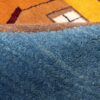 Original Handwoven Persian Pictorial Gabbeh Rug - Rural Life Scene - Orange Wool
