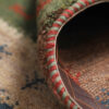 Original Handwoven Persian Striped Gabbeh Rug in Green - Wool