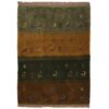 Genuine Handwoven Persian Gabbeh Rug with Animal & Tree Motifs - Green Wool