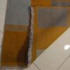 Genuine Handwoven Persian Geometric Gabbeh Rug - Checkered Orange Wool Blend