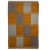 Genuine Handwoven Persian Geometric Gabbeh Rug - Checkered Orange Wool Blend